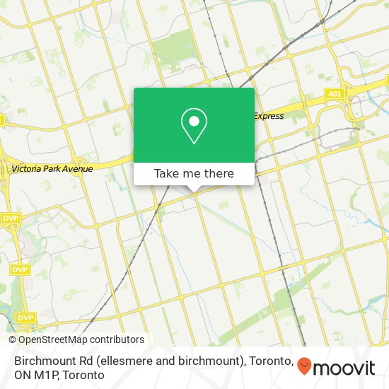 Birchmount Rd (ellesmere and birchmount), Toronto, ON M1P map
