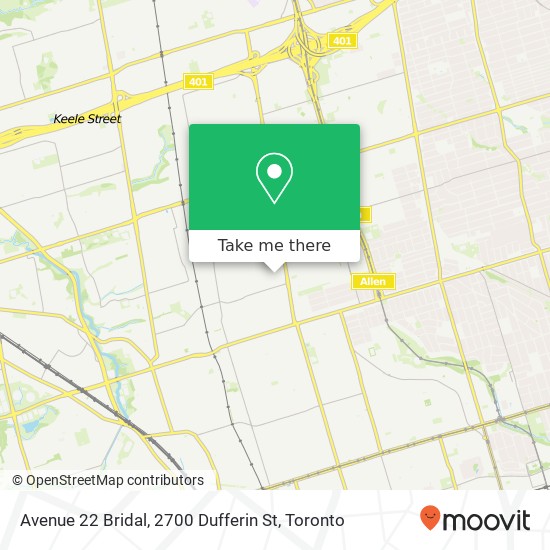 Avenue 22 Bridal, 2700 Dufferin St map