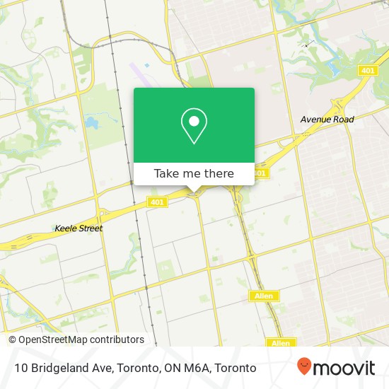 10 Bridgeland Ave, Toronto, ON M6A map