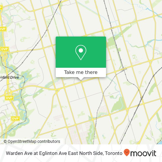 Warden Ave at Eglinton Ave East North Side map