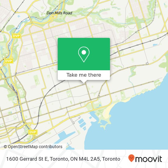 1600 Gerrard St E, Toronto, ON M4L 2A5 map