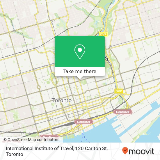 International Institute of Travel, 120 Carlton St map