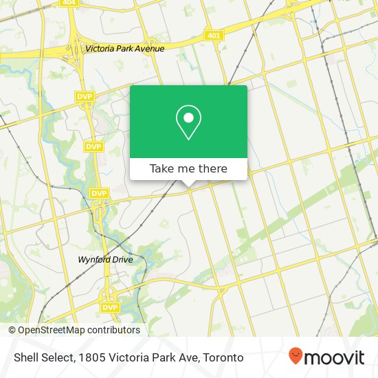 Shell Select, 1805 Victoria Park Ave map
