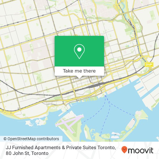 JJ Furnished Apartments & Private Suites Toronto, 80 John St map