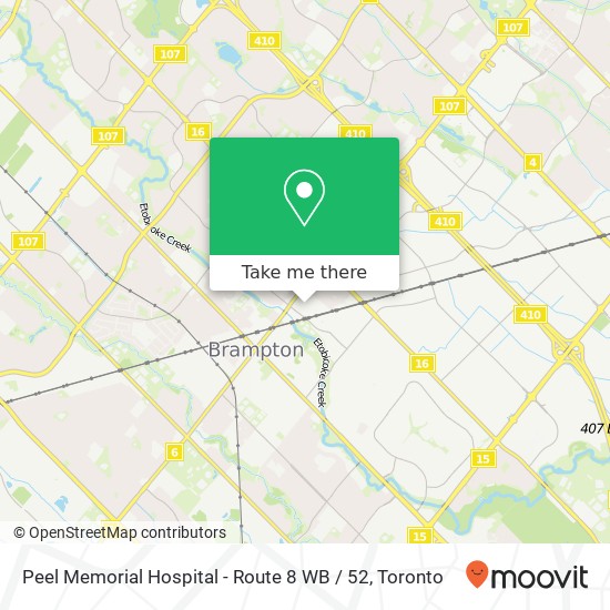 Peel Memorial Hospital - Route 8 WB / 52 map