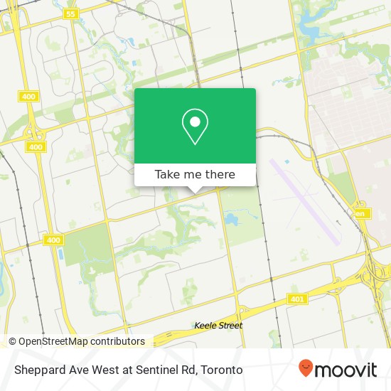 Sheppard Ave West at Sentinel Rd map