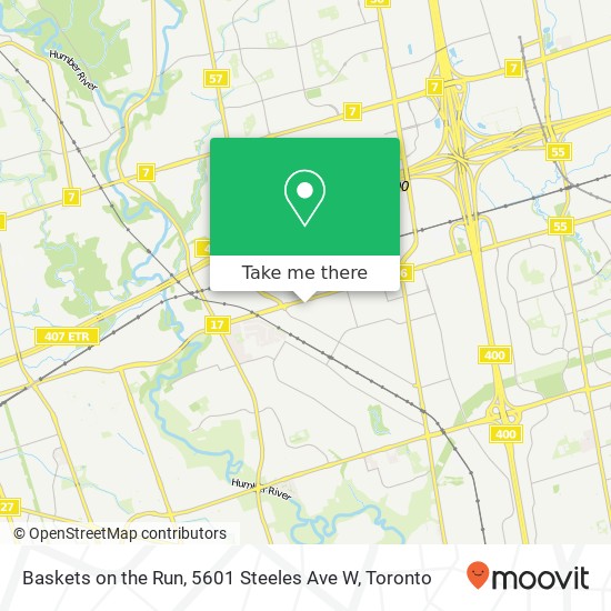 Baskets on the Run, 5601 Steeles Ave W map