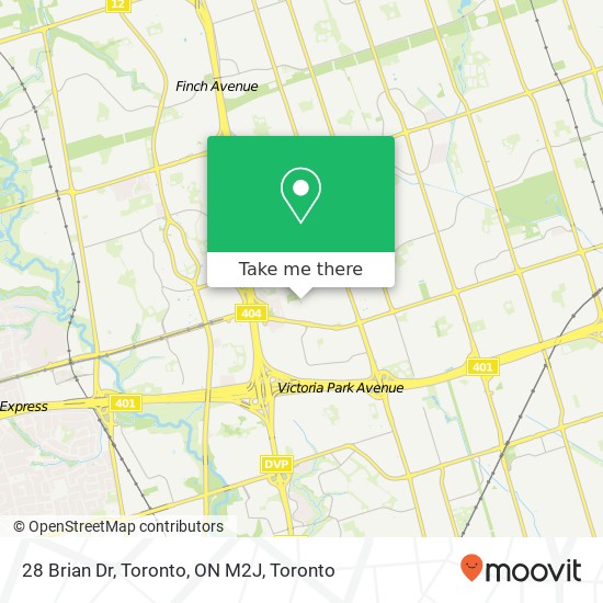 28 Brian Dr, Toronto, ON M2J map