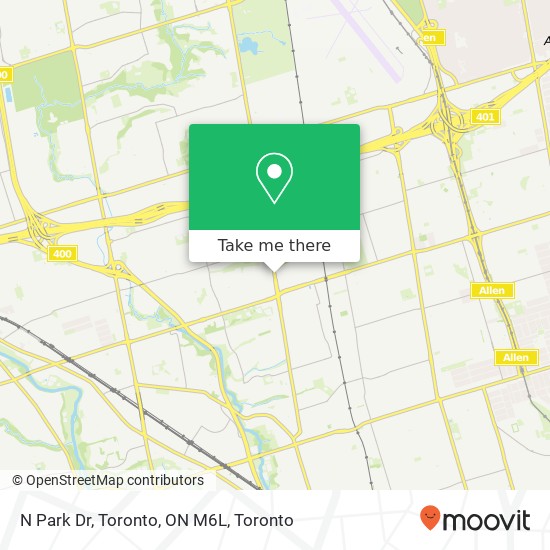 N Park Dr, Toronto, ON M6L map