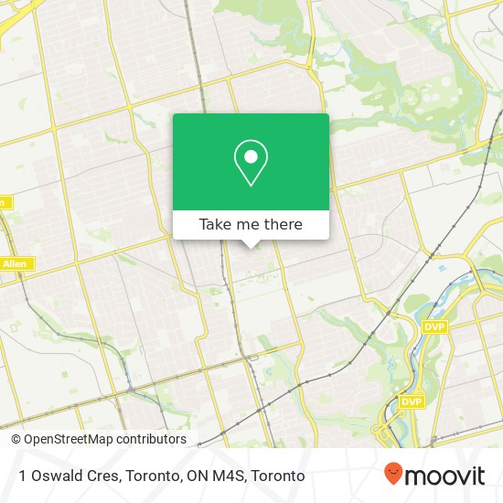 1 Oswald Cres, Toronto, ON M4S map
