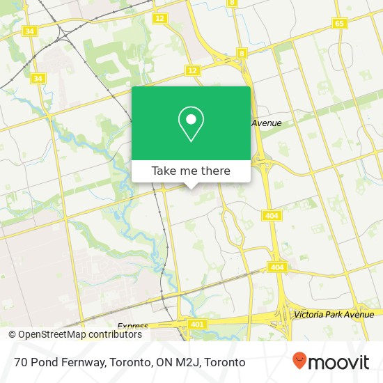 70 Pond Fernway, Toronto, ON M2J map