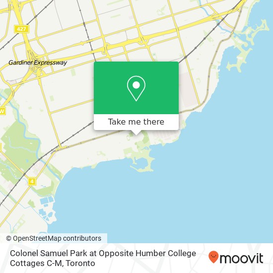 Colonel Samuel Park at Opposite Humber College Cottages C-M map
