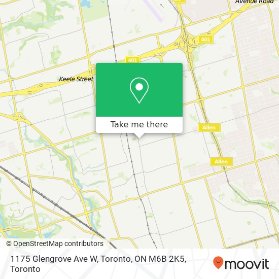 1175 Glengrove Ave W, Toronto, ON M6B 2K5 map