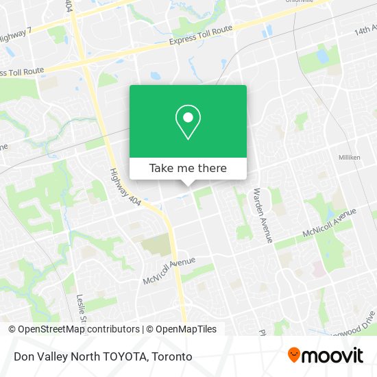 Don Valley North TOYOTA map