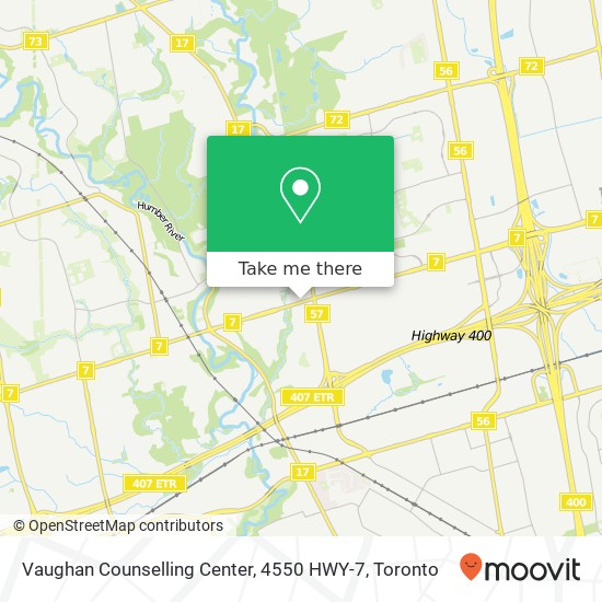 Vaughan Counselling Center, 4550 HWY-7 map