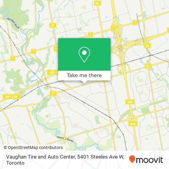 Vaughan Tire and Auto Center, 5401 Steeles Ave W map