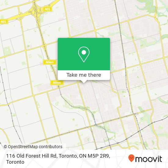 116 Old Forest Hill Rd, Toronto, ON M5P 2R9 map