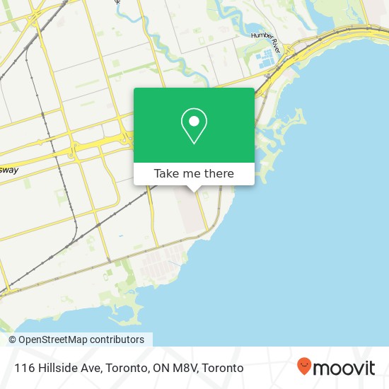 116 Hillside Ave, Toronto, ON M8V map