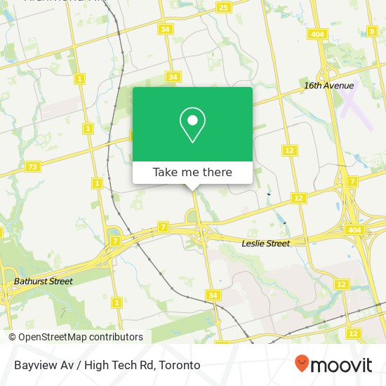 Bayview Av / High Tech Rd map