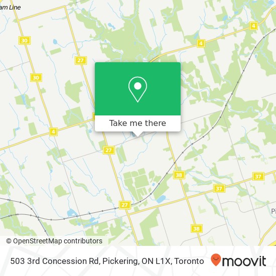 503 3rd Concession Rd, Pickering, ON L1X map