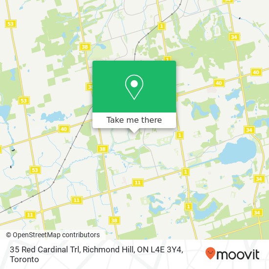 35 Red Cardinal Trl, Richmond Hill, ON L4E 3Y4 map