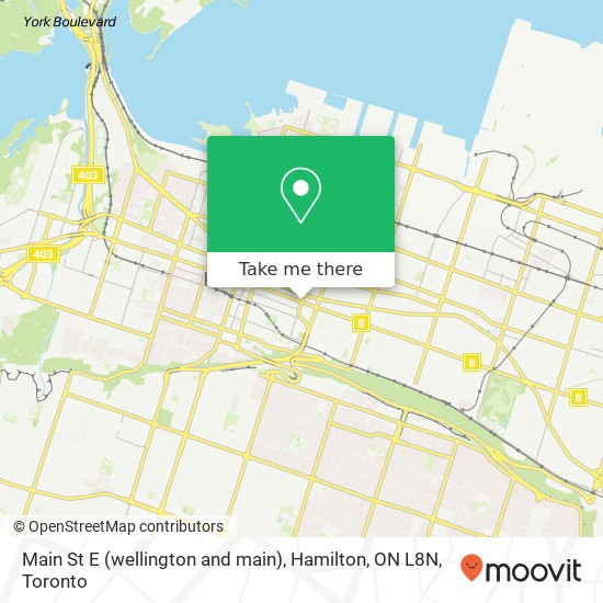 Main St E (wellington and main), Hamilton, ON L8N map