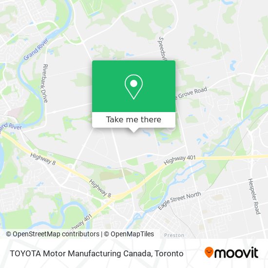 TOYOTA Motor Manufacturing Canada map