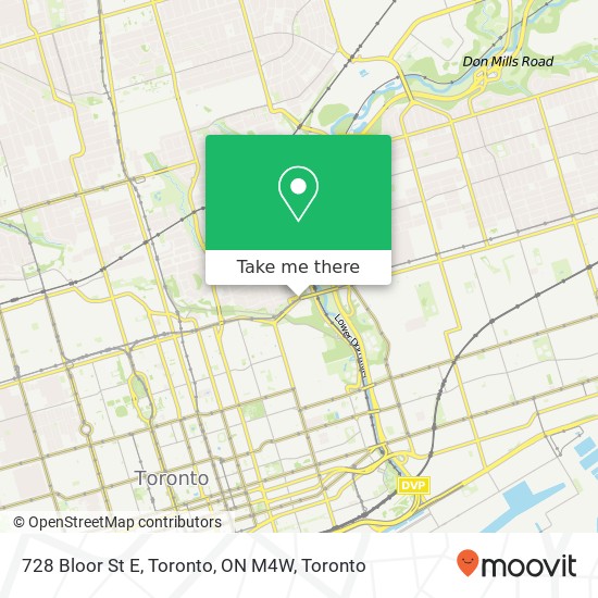 728 Bloor St E, Toronto, ON M4W map