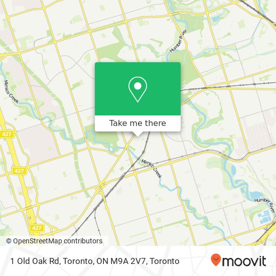1 Old Oak Rd, Toronto, ON M9A 2V7 map