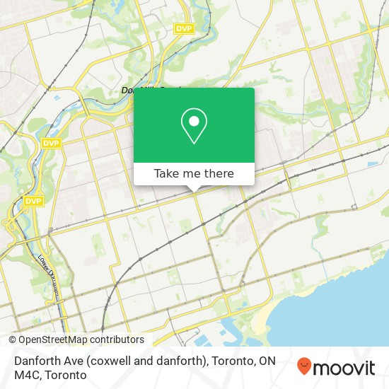 Danforth Ave (coxwell and danforth), Toronto, ON M4C map