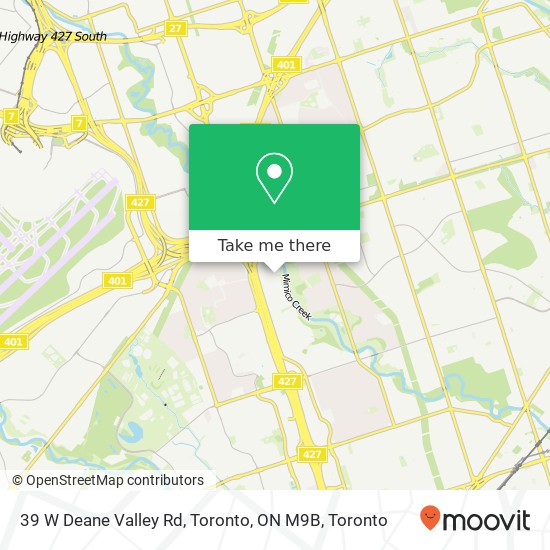 39 W Deane Valley Rd, Toronto, ON M9B map