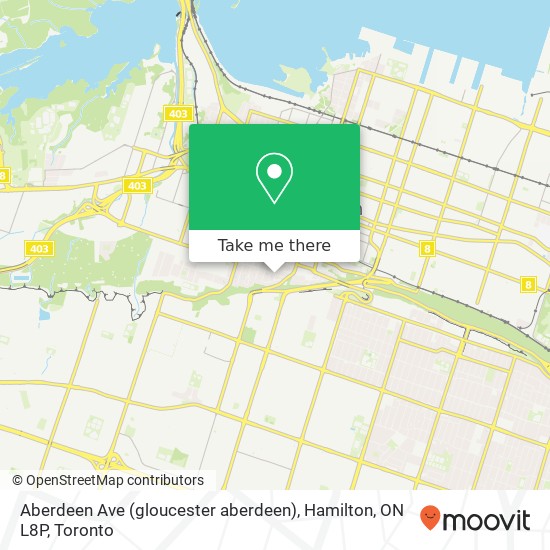 Aberdeen Ave (gloucester aberdeen), Hamilton, ON L8P map
