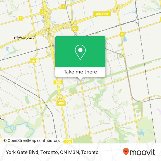 York Gate Blvd, Toronto, ON M3N map