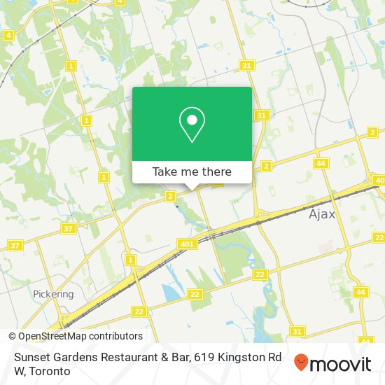 Sunset Gardens Restaurant & Bar, 619 Kingston Rd W map