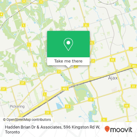 Hadden Brian Dr & Associates, 596 Kingston Rd W map