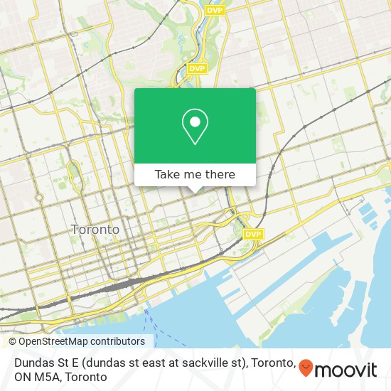 Dundas St E (dundas st east at sackville st), Toronto, ON M5A map