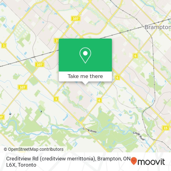 Creditview Rd (creditview merrittonia), Brampton, ON L6X map