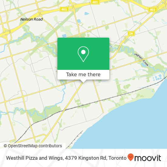 Westhill Pizza and Wings, 4379 Kingston Rd map