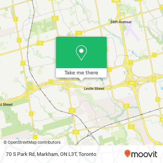 70 S Park Rd, Markham, ON L3T map