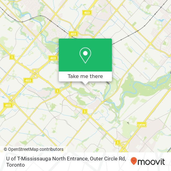 U of T-Mississauga North Entrance, Outer Circle Rd map