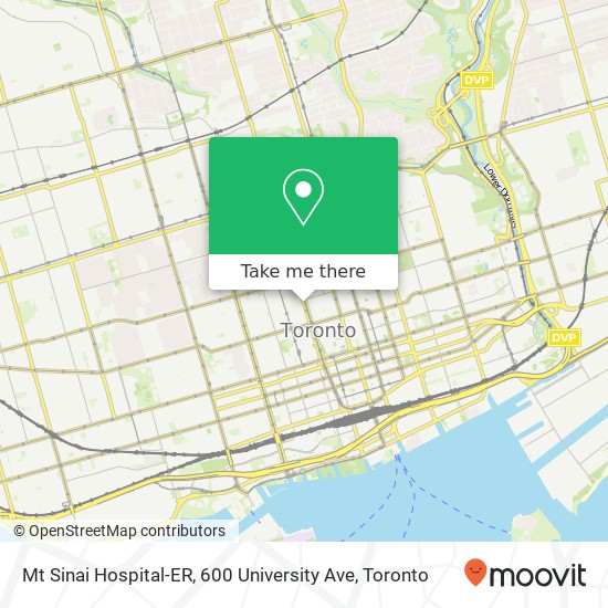 Mt Sinai Hospital-ER, 600 University Ave map