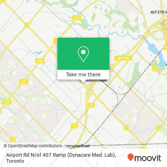 Airport Rd N / of 407 Ramp (Dynacare Med. Lab) map