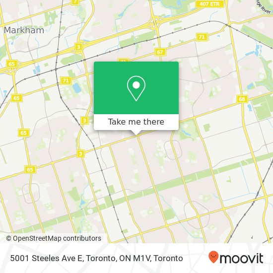 5001 Steeles Ave E, Toronto, ON M1V map