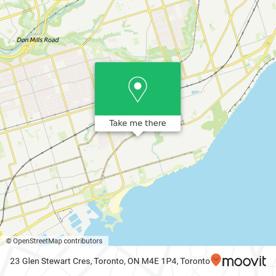 23 Glen Stewart Cres, Toronto, ON M4E 1P4 map