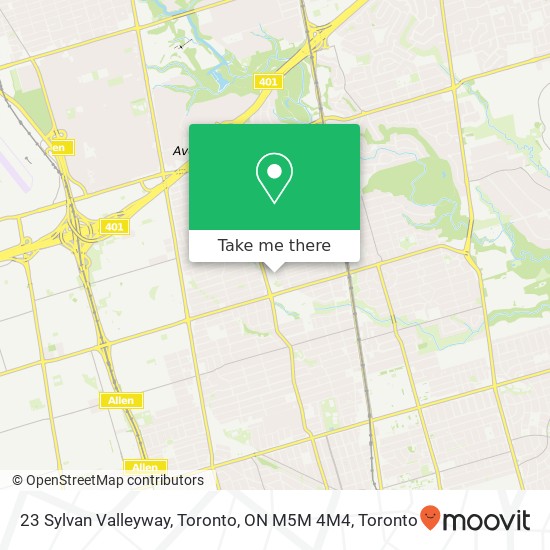 23 Sylvan Valleyway, Toronto, ON M5M 4M4 map