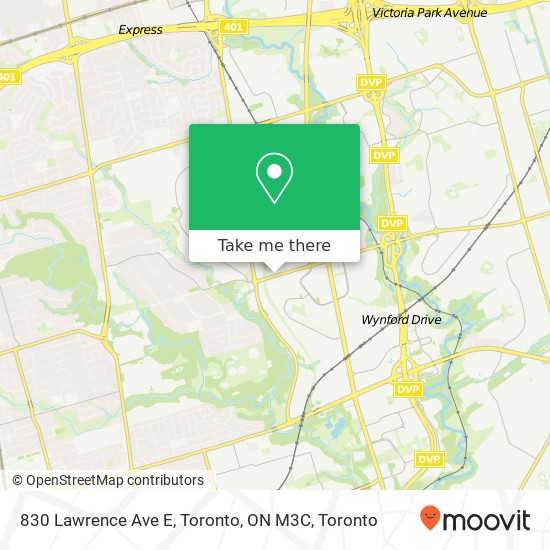 830 Lawrence Ave E, Toronto, ON M3C map