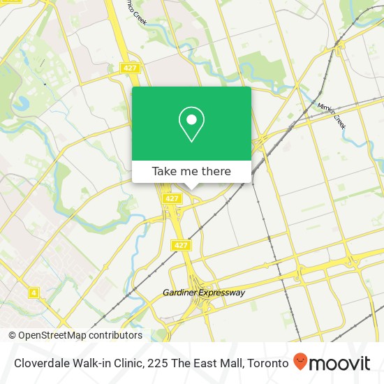 Cloverdale Walk-in Clinic, 225 The East Mall map