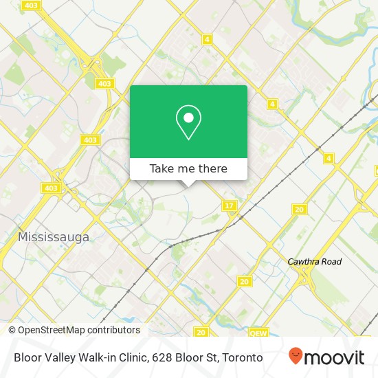 Bloor Valley Walk-in Clinic, 628 Bloor St map