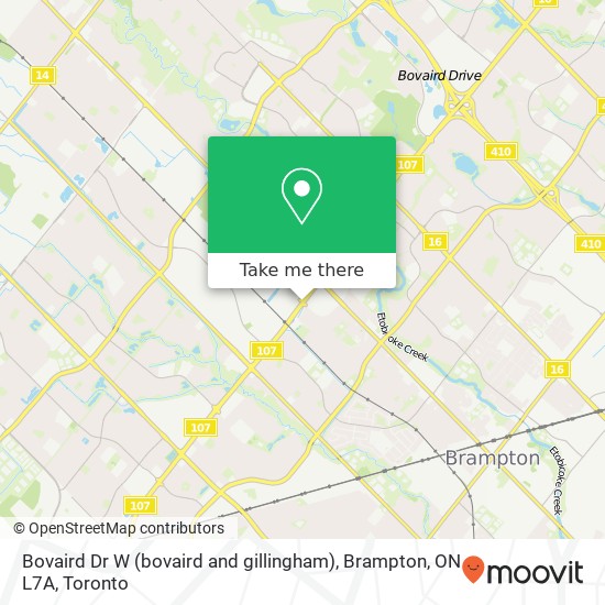 Bovaird Dr W (bovaird and gillingham), Brampton, ON L7A map