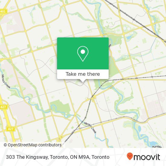 303 The Kingsway, Toronto, ON M9A map